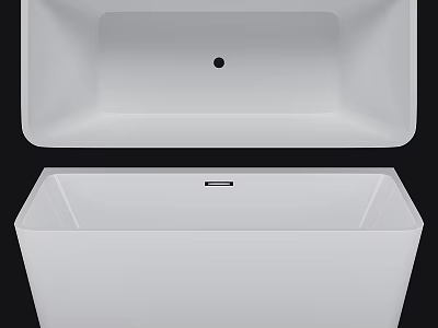 White Freestanding Bathtub With Modern Design Sleek Surface And Drainage Hole 3d model
