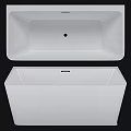White Freestanding Bathtub With Modern Design Sleek Surface And Drainage Hole