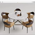Modern Dining Table and Chair Combination 3d model
