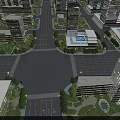 Aerial Urban Planning View With High Rise Buildings Road Network And Green Spaces