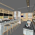 Specialty Store Interior With Modern Display Shelves Counter And Product Displays