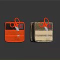 Red And Camouflage Medical First Aid Kits With Red Scissors And Cross Symbol