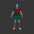 Red And Green Portuguese Soccer Jersey Kit With Nike Logo On Mannequin
