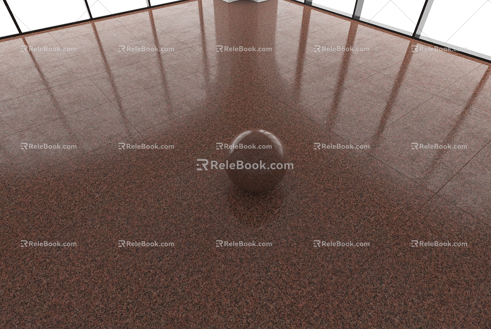 Red hemp stone floor tile 3d model