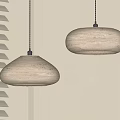 Two Modern Round Wooden Pendant Lights With Minimalist Design And Soft Glow Near Window Blinds