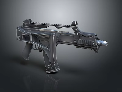 Modern Tactical Assault Rifle With Metal Body Scope And Tactical Rail 3d model