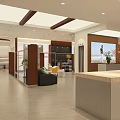 Modern Clothing Store Interior Design With Spacious Layout Reception Desk And Leather Sofa