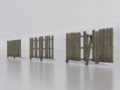 Wooden Garden Wall With Various Panel Designs And Structures For Outdoor Spaces 3d model