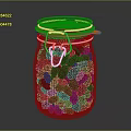 Hotpot Restaurant Glass Jar Storing Fresh Black Berries for Ingredient Preparation