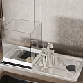 Modern Public Kitchen Facility With Stainless Steel Sink And Wooden Countertop