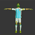 Game Movie Character Wearing Argentina Football Striped Jersey With Team Logo