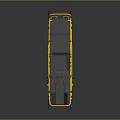 Medical Emergency Stretcher With Yellow Frame Black Mattress And Wheels For Patient Transport