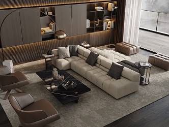 Minotti sofa coffee table combination 3d model