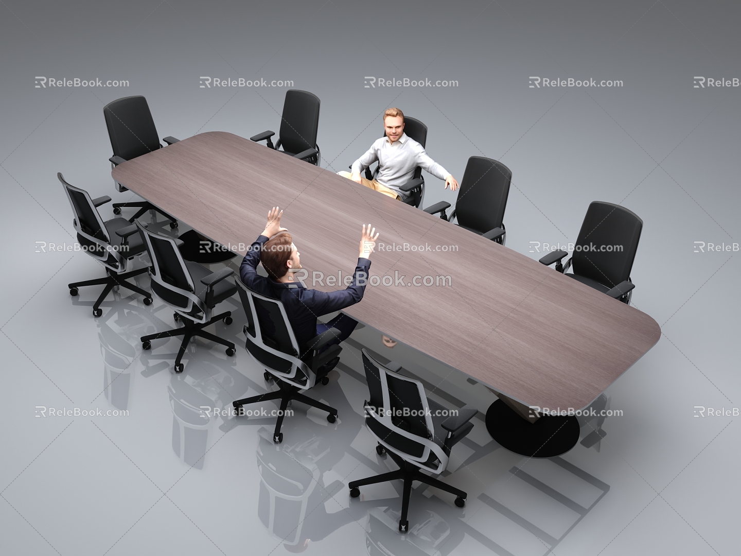 Modern Conference Table and Chair Conference Table 3d model