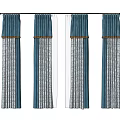 Blue Layered Curtains With Sheer Panels And Decorative Trim For Home Windows
