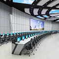 Large modern monitoring room 3d model