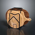 Wooden Cutting Boards With Metal Rack For Kitchen Storage And Organization