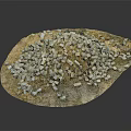 Small Gray And Brown Cubes Scattered On Natural Rock Surface Background 3d model