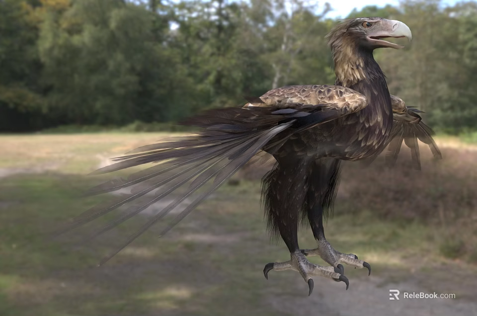 Mythical Flying Creature In Natural Outdoor Setting 3d model
