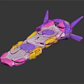 Colorful Household Gadget With Purple Pink Yellow White Spiked Design And Circular Decorations