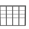 Black Frame Folding Door With Glass Panels For Modern Interior Design