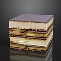 Delicious Stacked Layered Dessert With Chocolate Top Cream And Pastry Layers