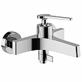 Modern Chrome Wall Mounted Faucet With Lever Handle And Streamlined Spout Design