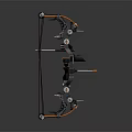 Modern Black and Orange Compound Bow With Pulley System Bowstring Sight And Grip 3d model