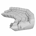 Curved Sectional Sofa With Block Design Black Green And Blanket For Living Room