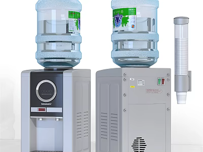 Daily Use Water Dispensers With Large Water Bottles And Various Panel Designs 3d model