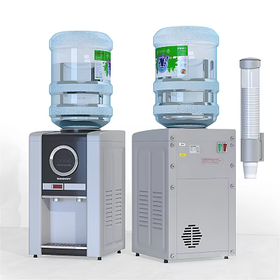 Daily Use Water Dispensers With Large Water Bottles And Various Panel Designs 3d model