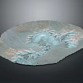 Natural Garden Landscape Layout With Circular Undulating Terrain And Blue Gray Textures