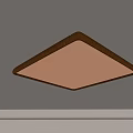 Modern Square Ceiling Light With Brown Frame And White Panel For Home 3d model