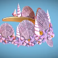 Shell and Starfish Summer Crown Shell Crown Starfish Headwear 3d model