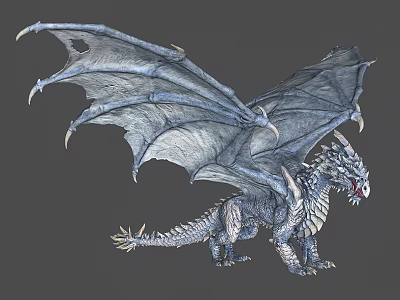 Detailed 3D Dragon Model With Large Wings And Scaly Body Design 3d model
