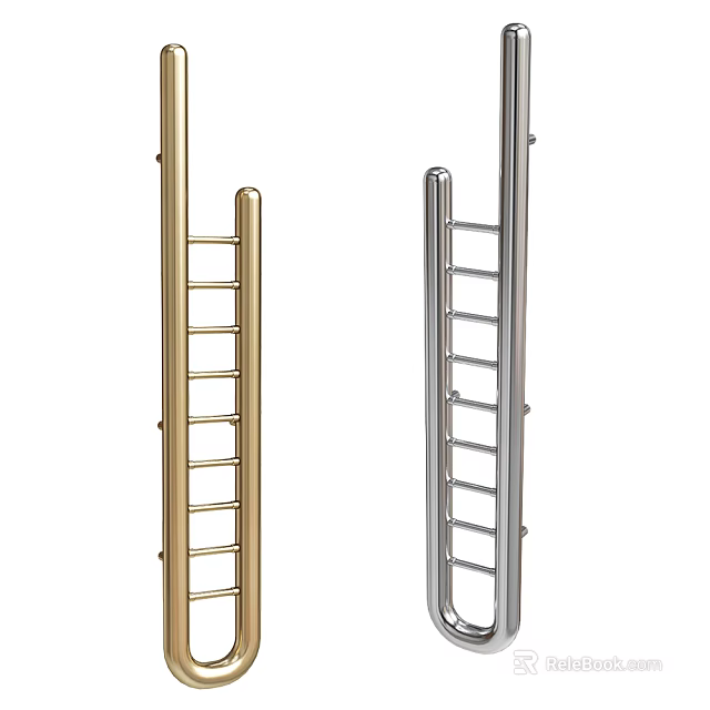 Modern Bathroom Cabinet Rack With Gold Silver Metal Frame Multi Layer Storage Design 3d model