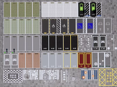 Collection Of Facility Icons With Diverse Colors And Design Styles 3d model