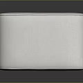 White Upholstered Ottoman With Red Legs And Round Base In Simple Design