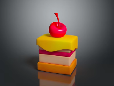 Birthday Cake Chocolate Cake Cake Cream Cake West Point Snack Honey Cake Dessert 3d model