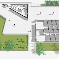 Modern White Building Exterior Design With Minimalist Staircase And Green Trees