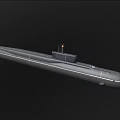 Gray Military Submarine Model With Streamlined Hull And Conning Tower