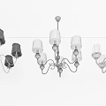 Modern Black And Gold Chandeliers With Shades And Metal Frames