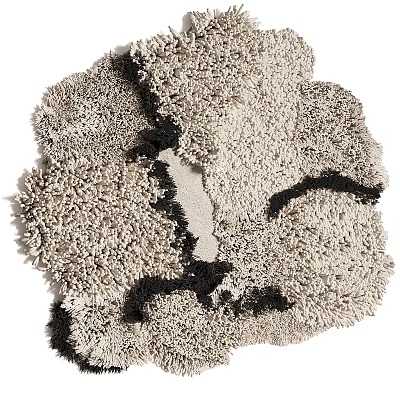 Modern Textured Abstract Wall Decor With Gray Tones And Irregular Fiber Design 3d model