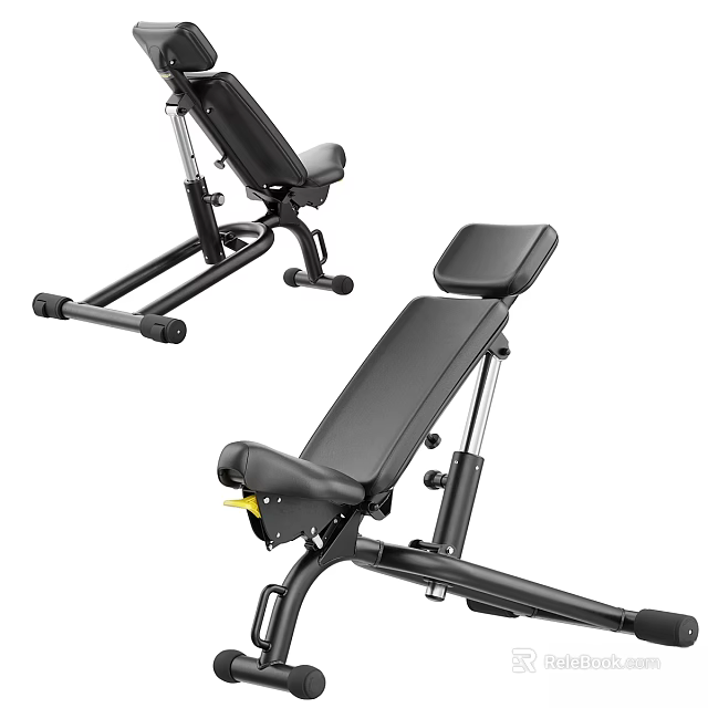 Adjustable Black Weight Bench with Sturdy Design for Home Gym Workouts 3d model 