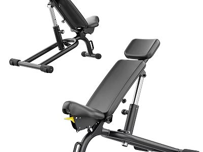 Adjustable Black Weight Bench with Sturdy Design for Home Gym Workouts 3d model
