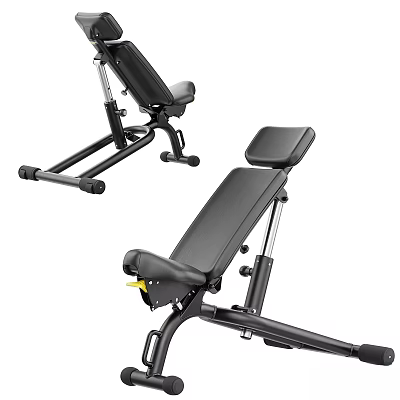 Adjustable Black Weight Bench with Sturdy Design for Home Gym Workouts 3d model