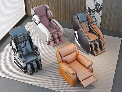Various Color Leather Massage Chairs In Modern Indoor Setting With Comfortable Design 3d model