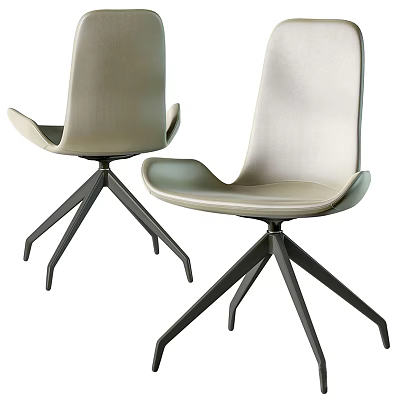 Beige Modern Upholstered Accent Chair with Curved Backrest and Metal Star Legs 3d model