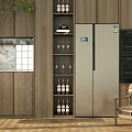 Log Style Sideboard Decorative Cabinet Oven Sideboard Finished Sideboard Glass Wine Cabinet Refrigerator Sideboard Storage Cabinet Decorative Cabinet Sideboard Decoration 3d model