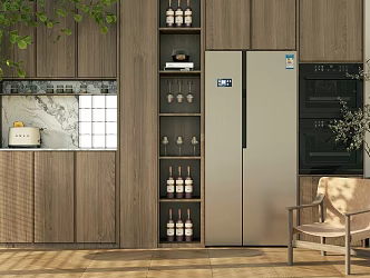 Log Style Sideboard Decorative Cabinet Oven Sideboard Finished Sideboard Glass Wine Cabinet Refrigerator Sideboard Storage Cabinet Decorative Cabinet Sideboard Decoration 3d model